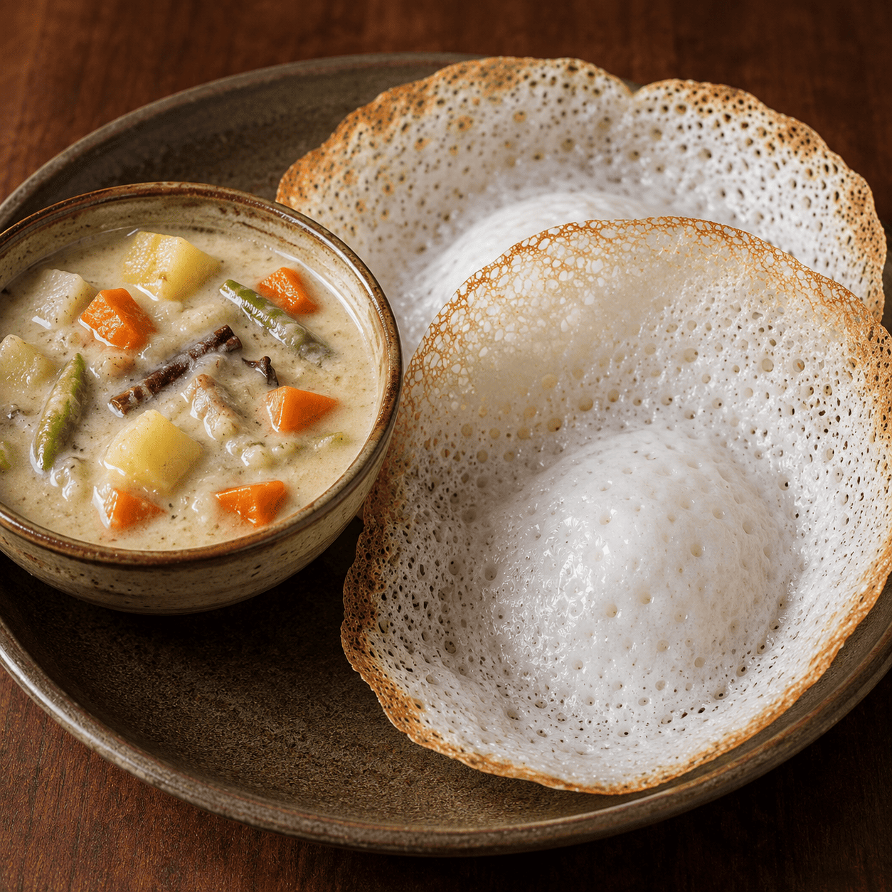 Appam and Vegetable Stew